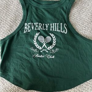 Green Beverly Hills Crop Top